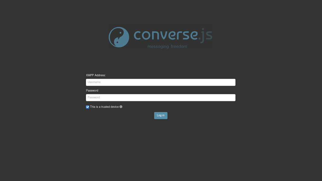 the landing page of your Converse.js chat. You need to connect